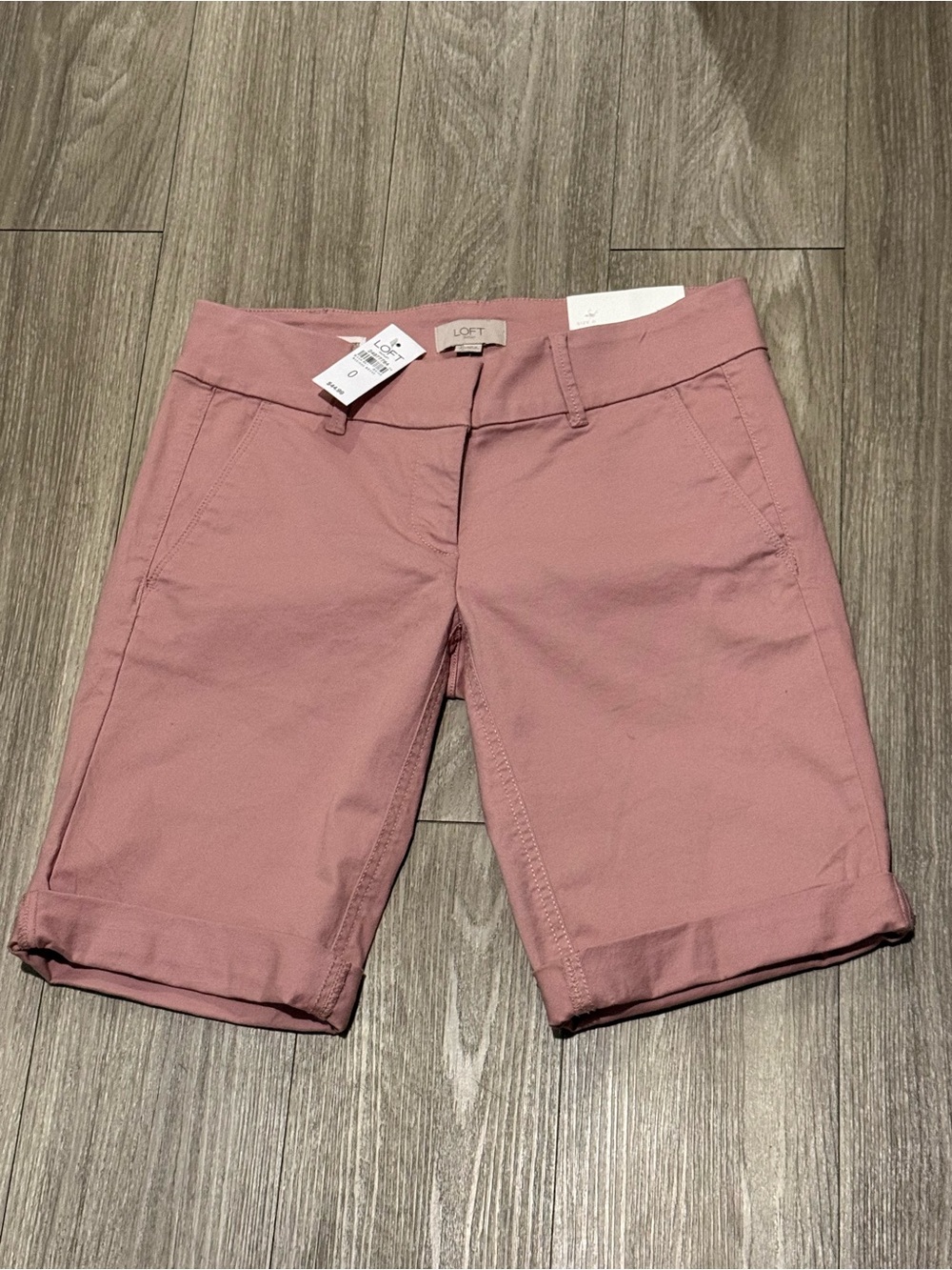 LOFT Mauve Pink Bermuda Shorts with Cuffed Hem